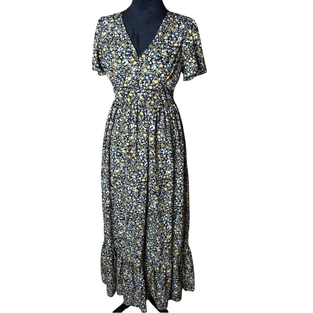 See The Shades Womens Small Dress Floral V-Neck Maxi Dress Cottagecore Prairie